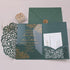 Gold Foil Roses and Leaf Pocket Acrylic Wedding Invitations CWIFI13